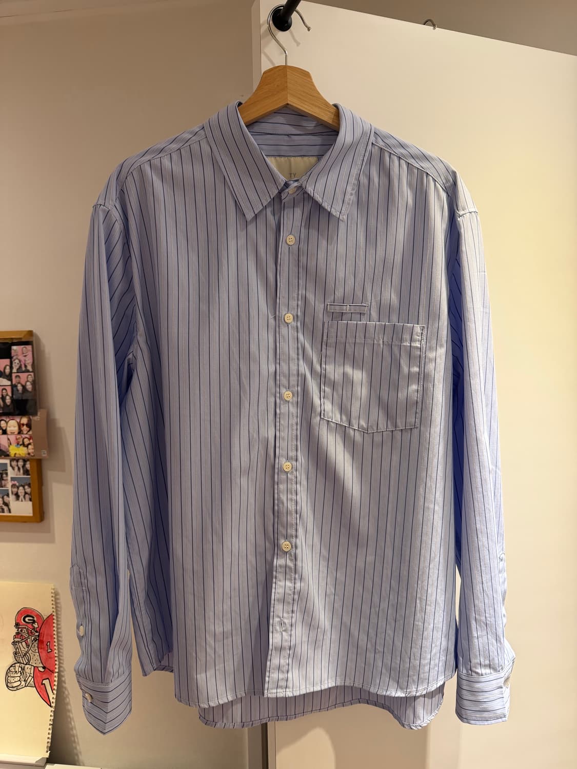 틀영 op 라이트 스트라이프 셔츠 / 올데이 투포켓 샴브레이 셔츠 XL 상품이미지1