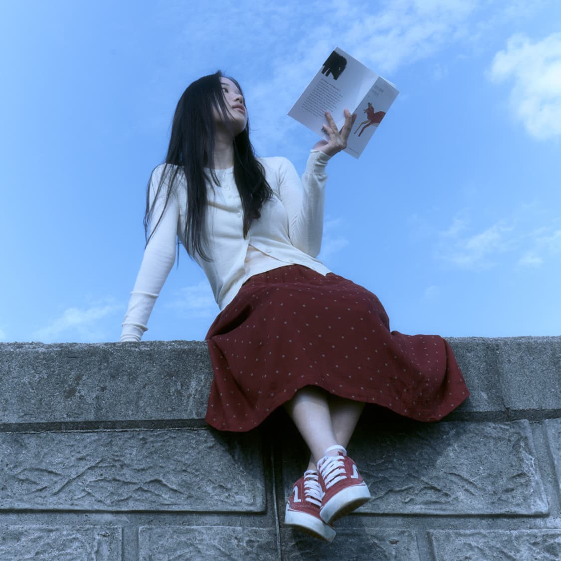 붉은 볼 롱 스커트 상품이미지9