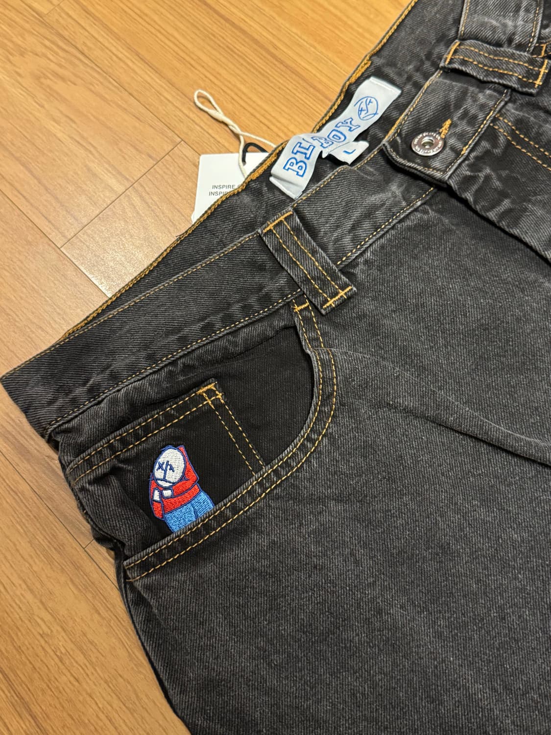 폴라스케이트 빅보이 데님 워시드 블랙 L사이즈 (새상품) 상품이미지1