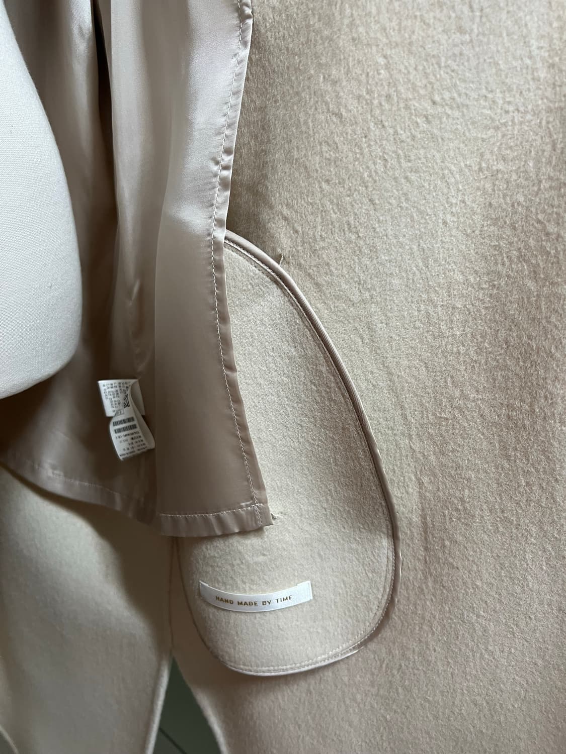 TIME 핸드메이드 아이보리 롱 코트 상품이미지3