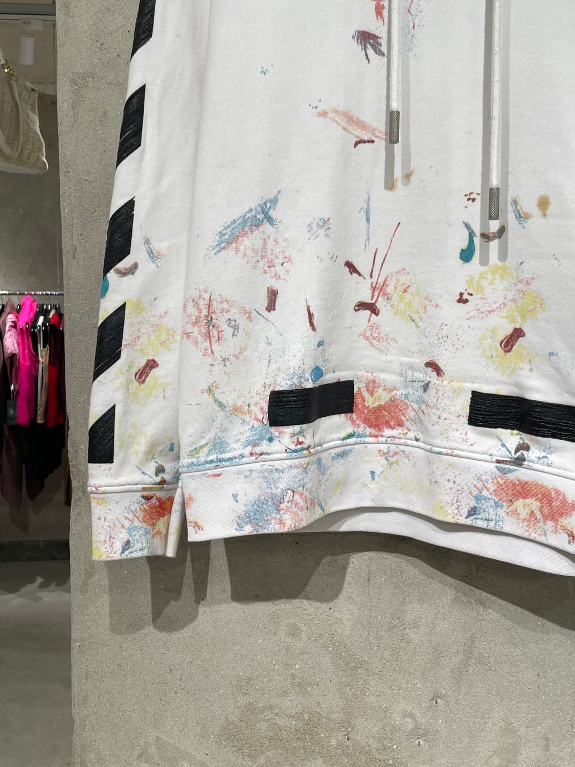 오프화이트 화이트 페인팅 애로우 후디 상품이미지4