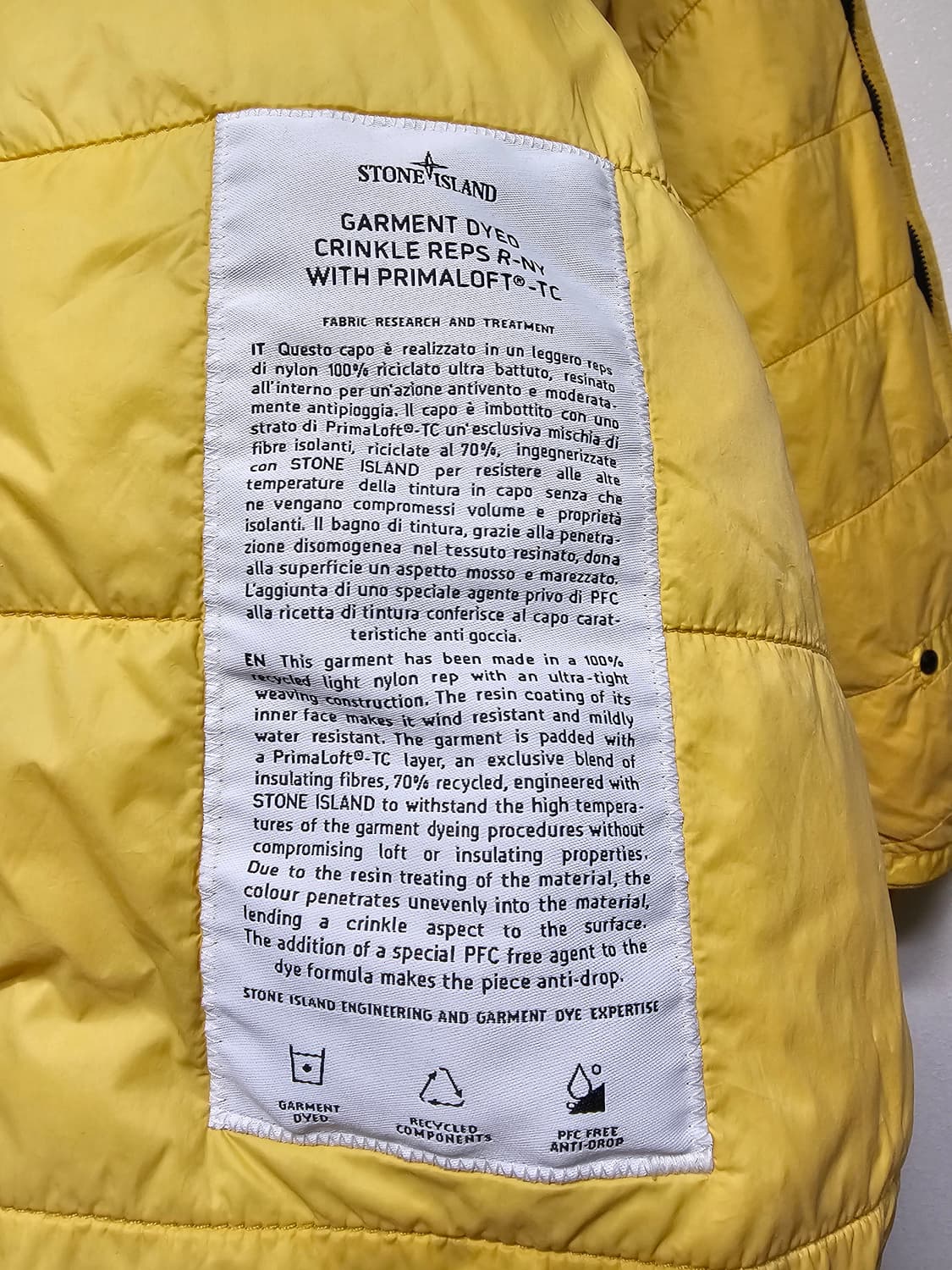 스톤아일랜드 크링클랩스 프리마로프트 윈드 레지스턴트 라이트 자켓 (새상품 상품이미지6