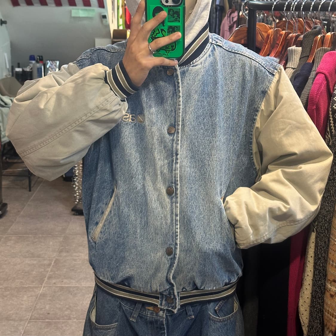 [NO.9] 빈티지 바시티 청/베이지 상품이미지2