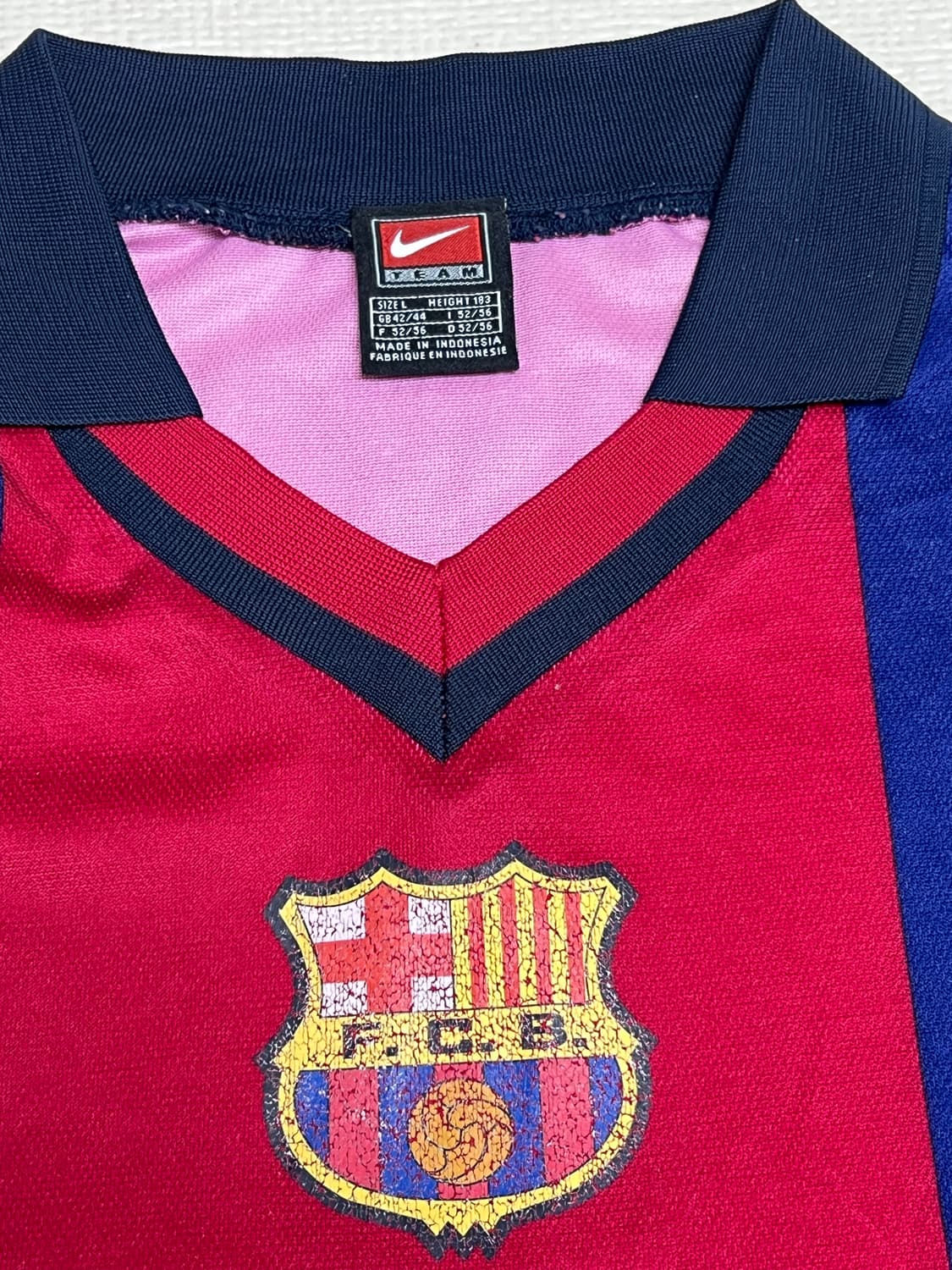 00/01 나이키 바르셀로나 홈 유니폼 퓨욜 L사이즈 상품이미지4