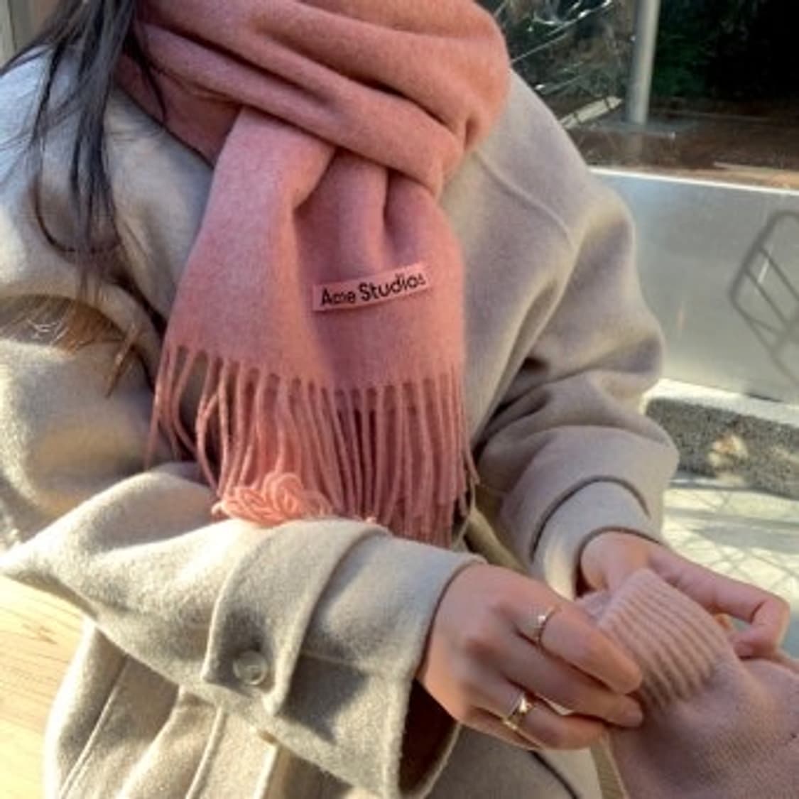 아크네 스튜디오 머플러 로즈 멜란지 상품이미지1