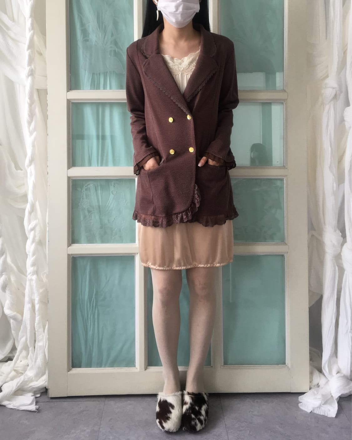 Axes femme back lace up dot pattern jack 상품이미지1