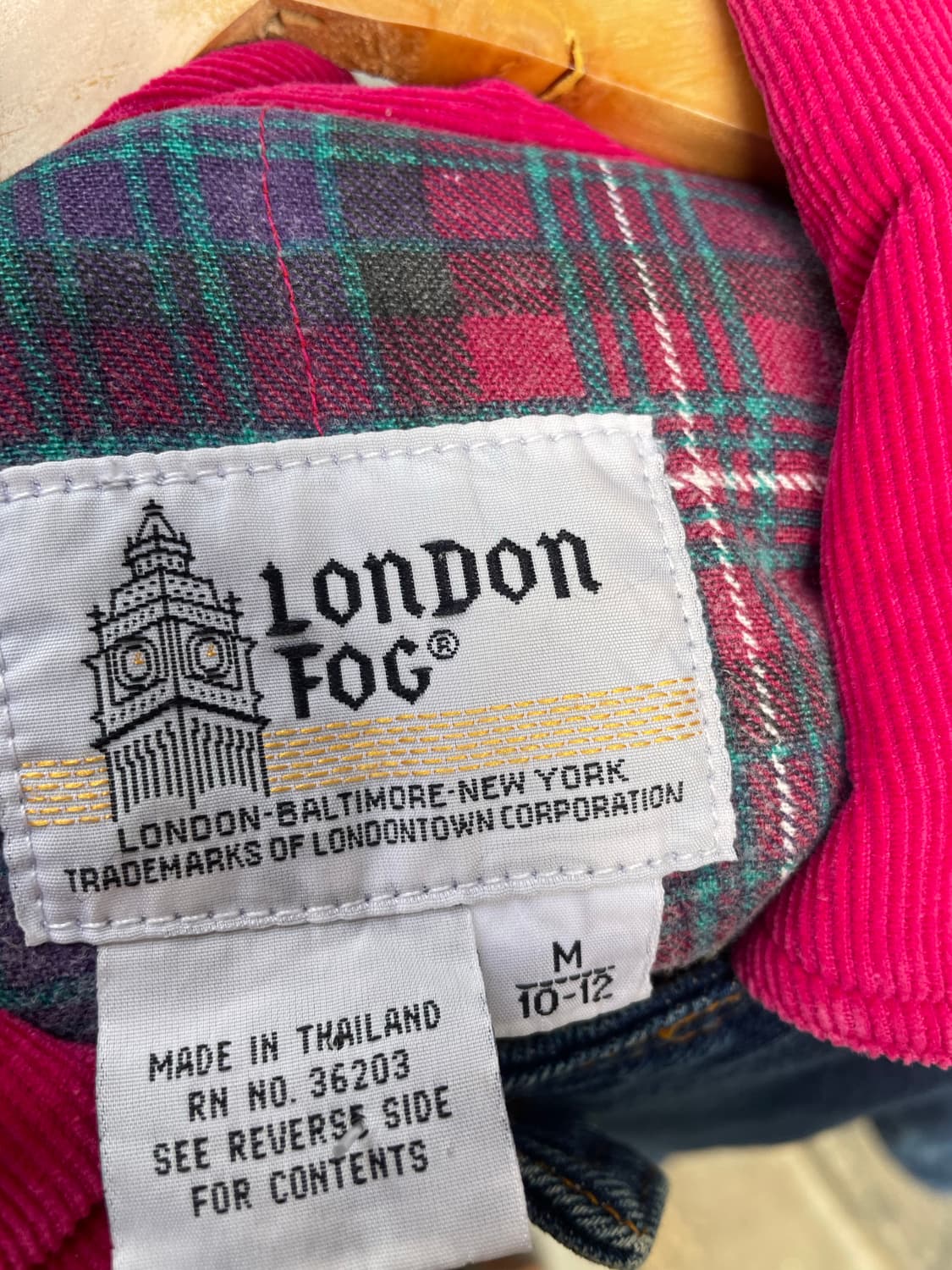 London Fog denim jacket with pink detail 상품이미지8