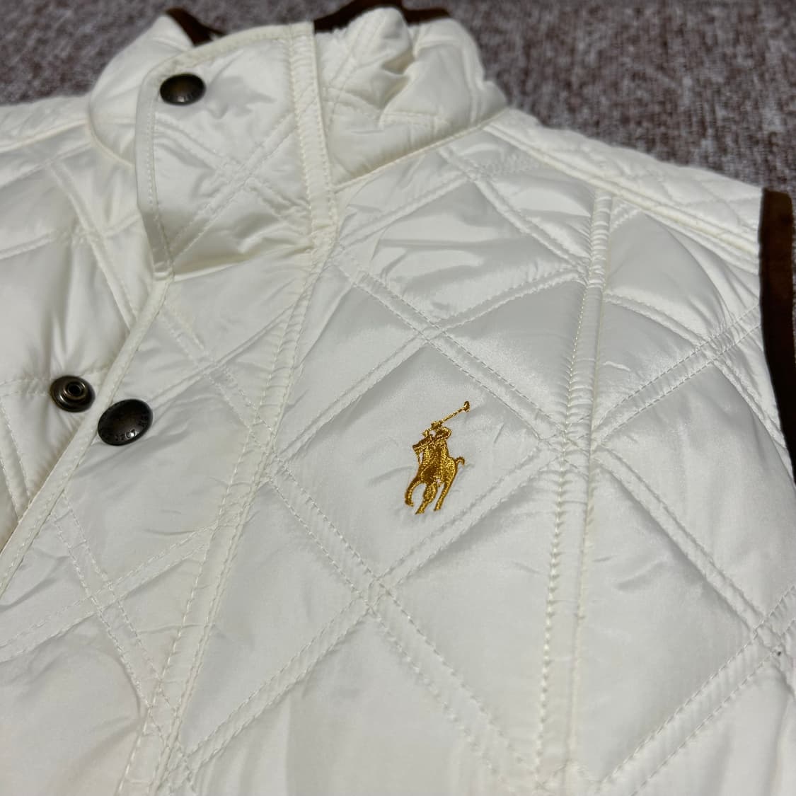 여S) 폴로 랄프로렌 퀼팅 조끼 베스트 화이트 2way 상품이미지3