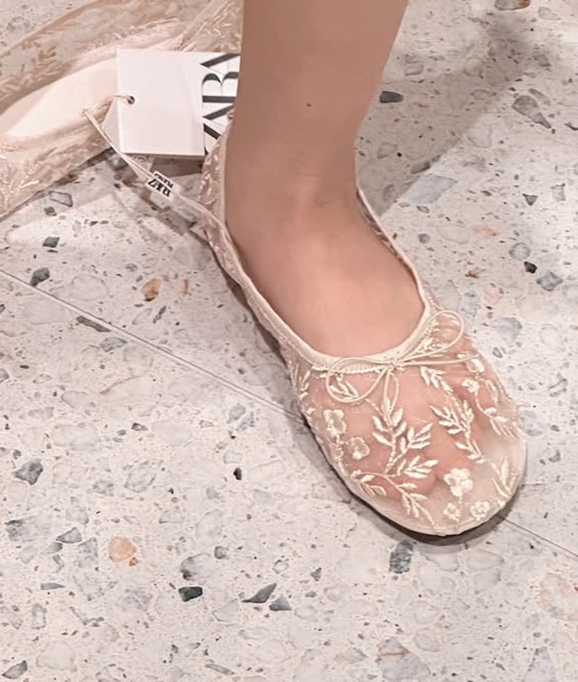 자수 발레리나 매쉬 플랫슈즈 상품이미지3