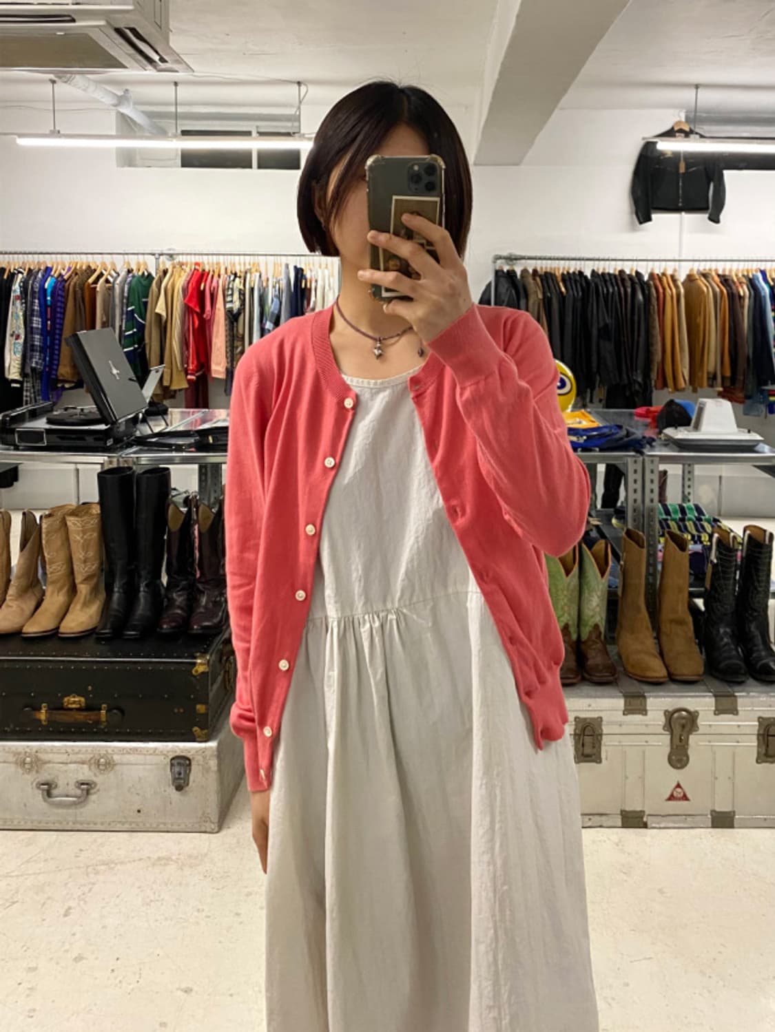 RAY BEAMS collarless cardigan 카라리스 가디건 상품이미지1