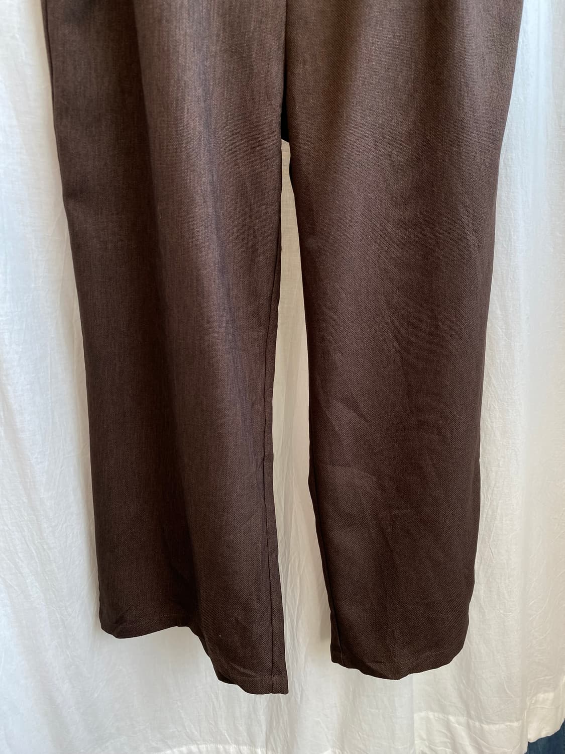 브라운 벨티드 와이드밴딩팬츠(XL 상품이미지4