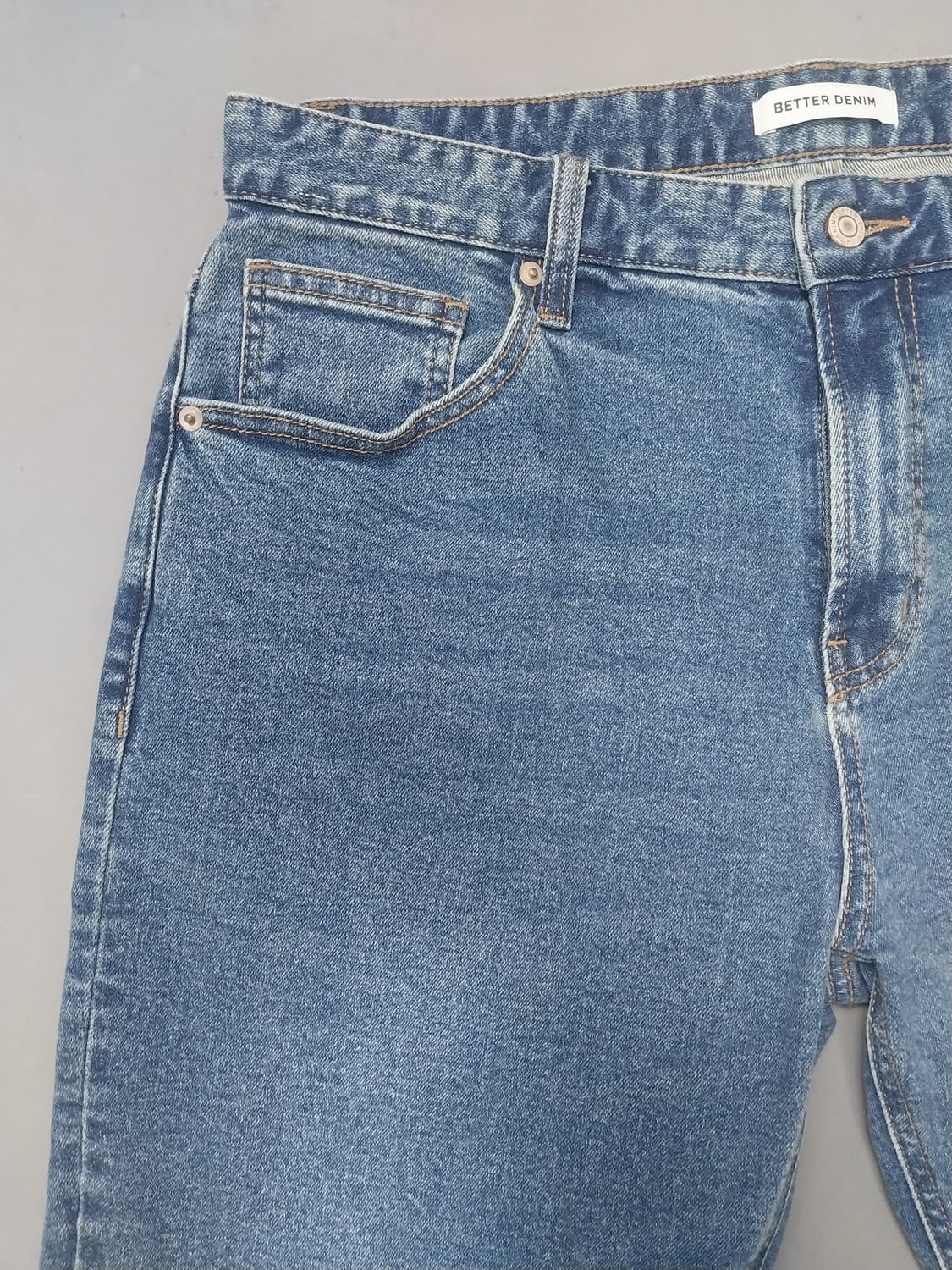 [36] 탑텐 배러데님 중청 스톤워싱 테이퍼드진 청바지 상품이미지2