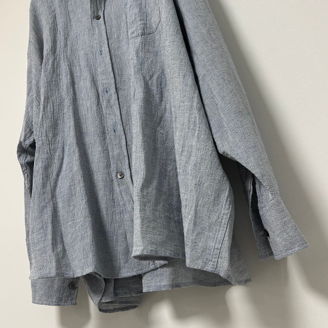 아워레가시 보로우드 BD 셔츠 벌링턴 시어서커 미드 블루 상품이미지3