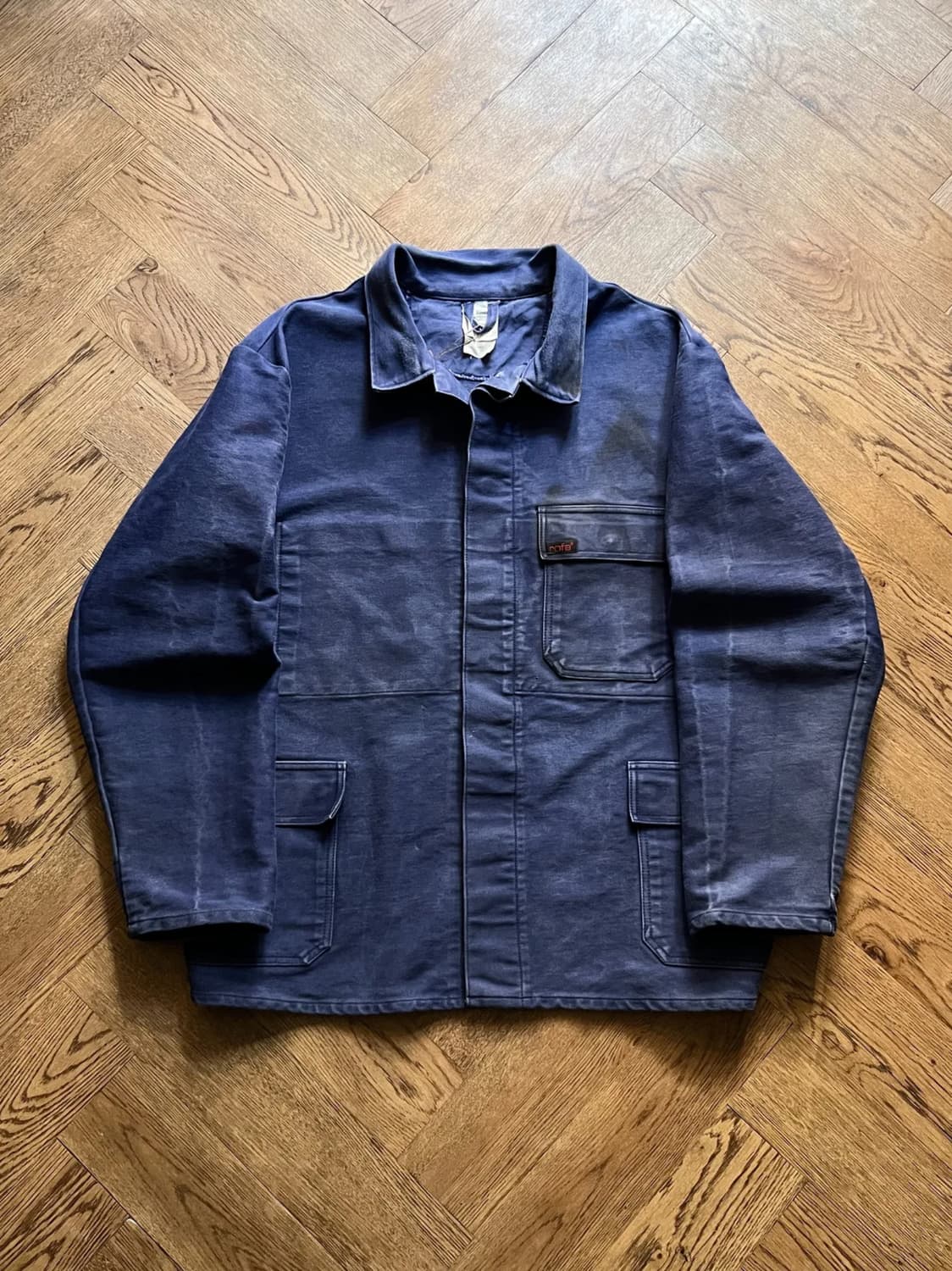 [XL]90's ROFA사 빈티지 워싱 몰스킨 프렌치 워크 자켓 상품이미지1