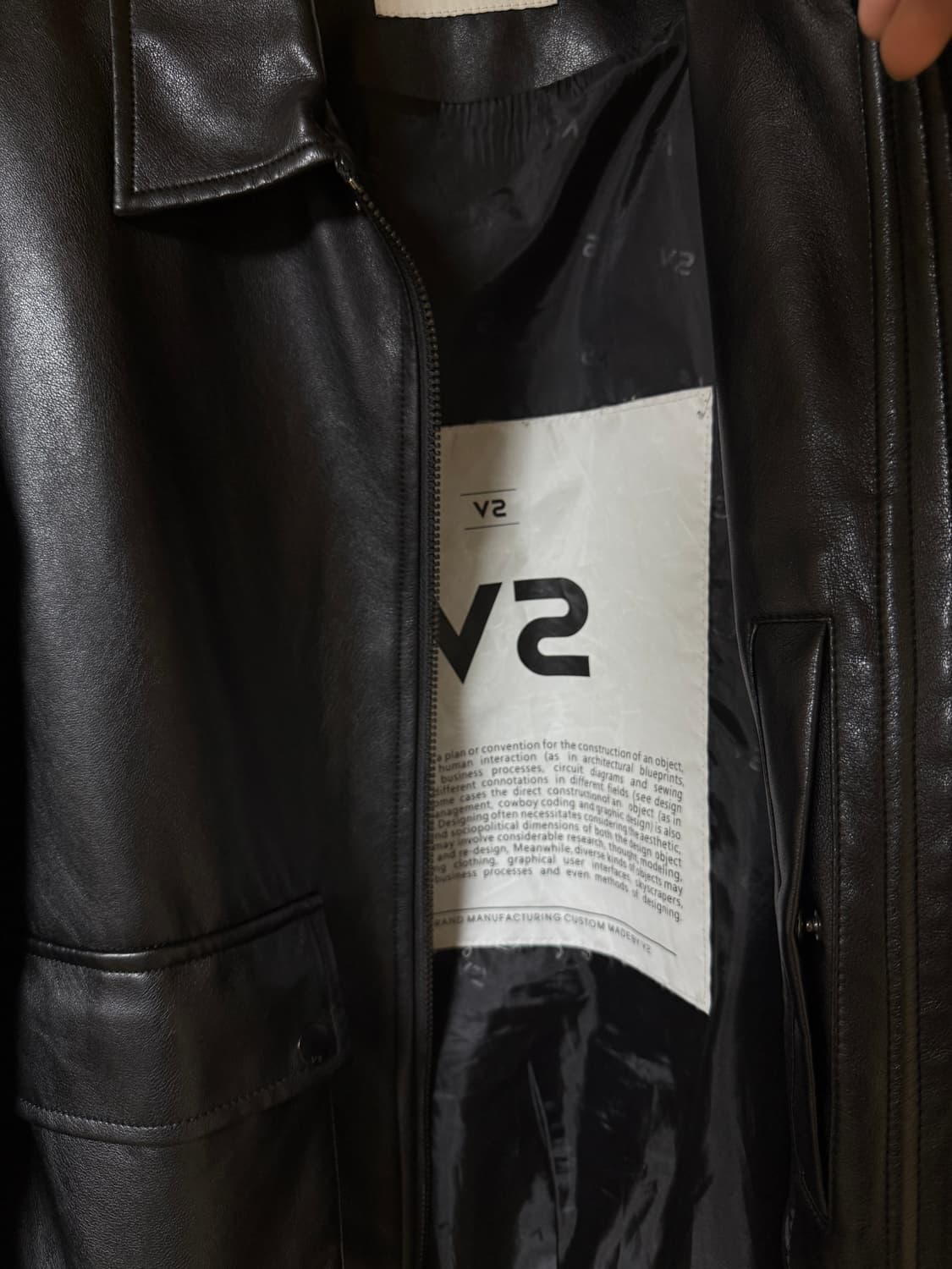 브이투 비건 레더자켓 상품이미지4
