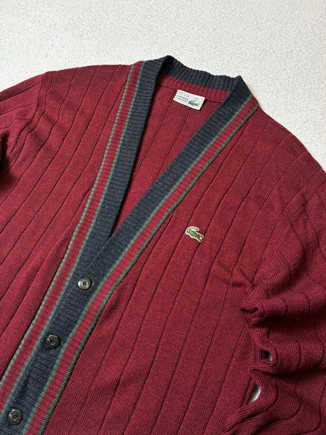 라코스테 90s 서광 레트로 울 니트 가디건 PN6984 상품이미지2