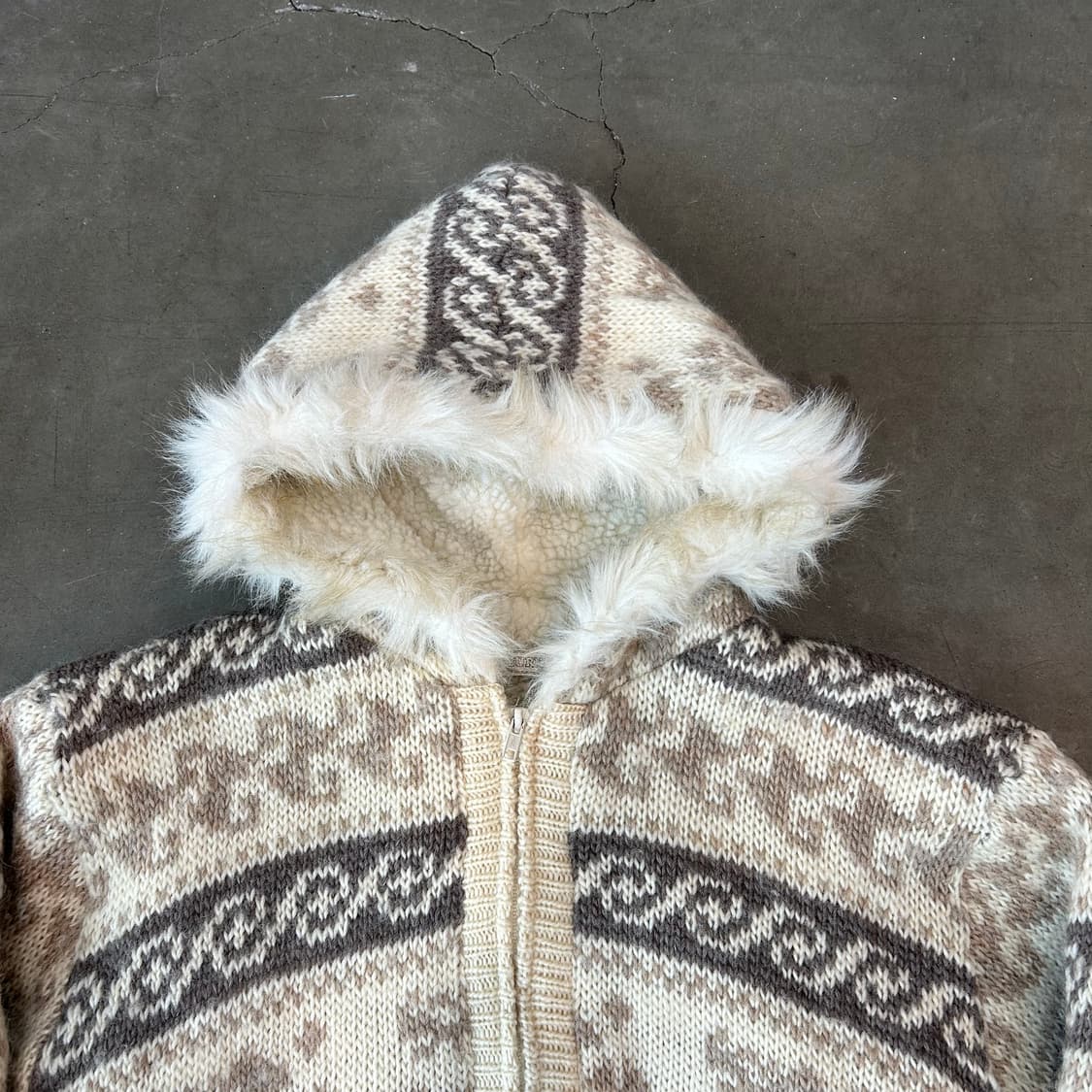 노르딕패턴 니트 후드집업 상품이미지2