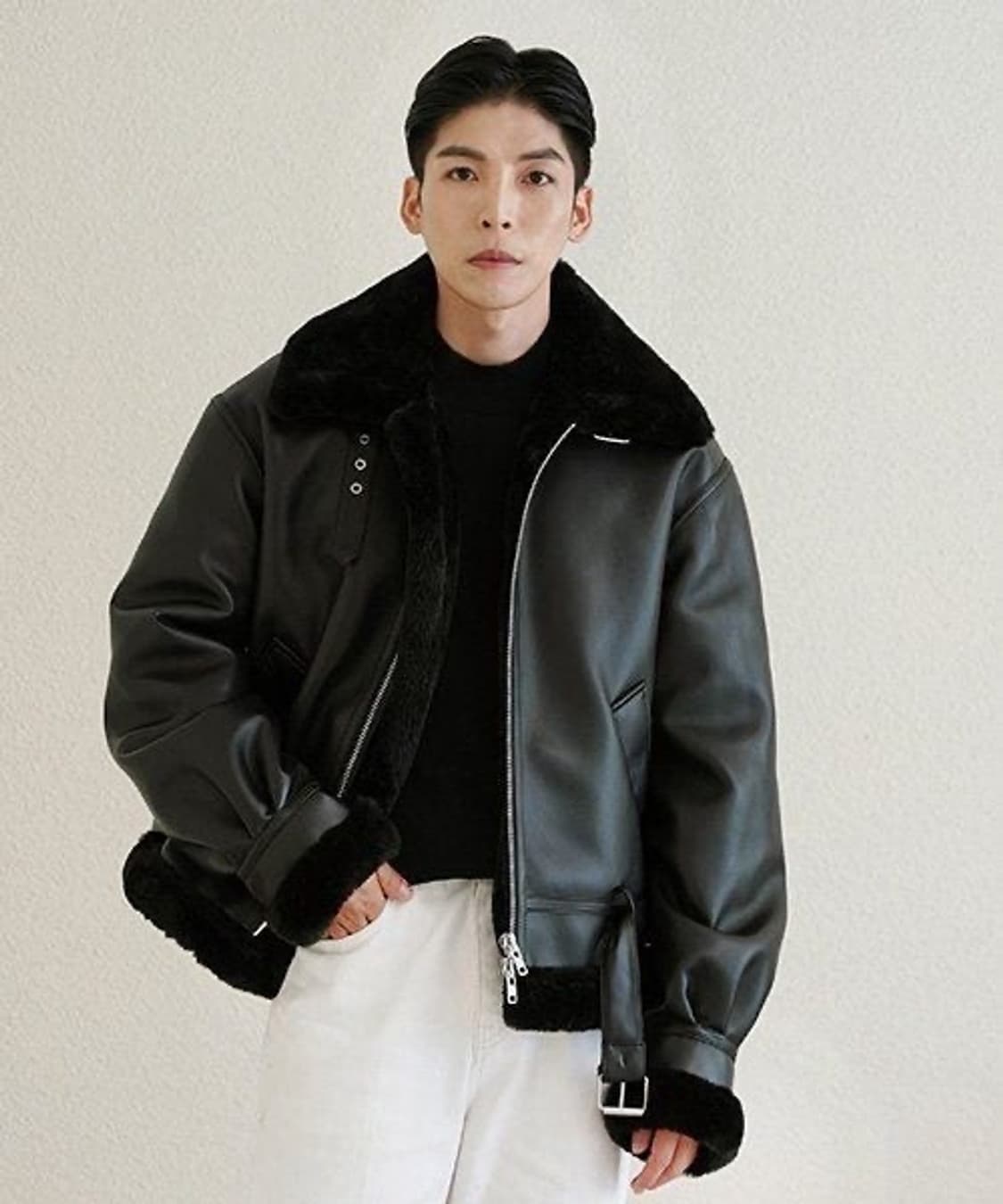 [L] 깡스타일리스트 X 론트 121 무스탕 블랙 상품이미지3