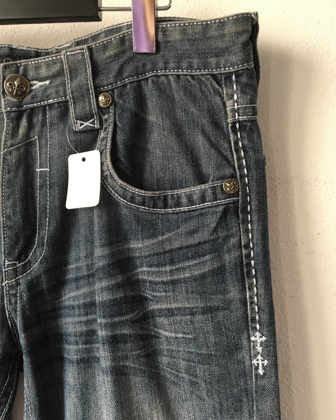 Back cross patch point denim pants 상품이미지5