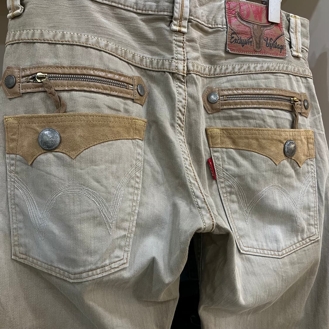 에드윈 웨스턴 포켓 디테일 베이지 데님 팬츠 34 상품이미지5