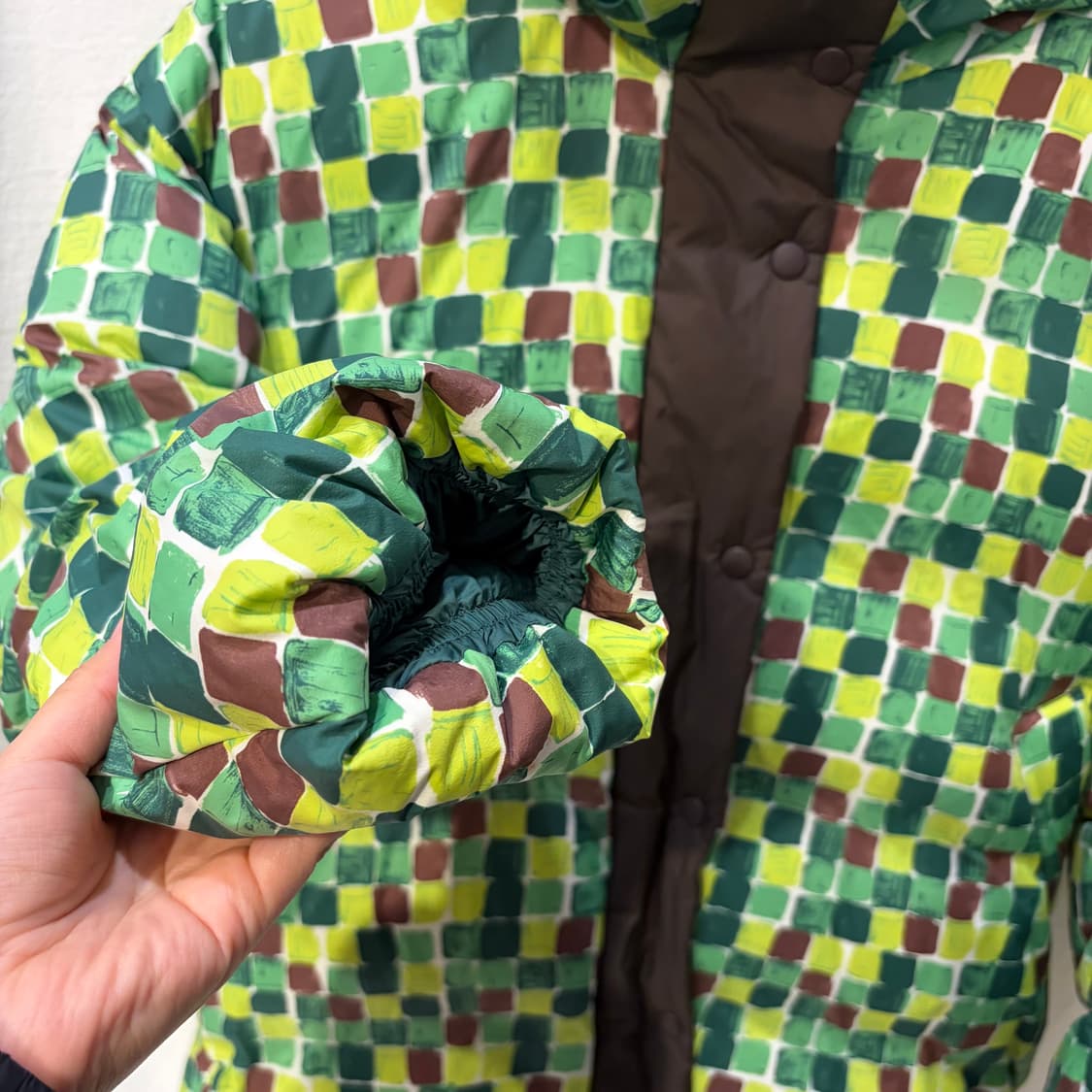 유니클로 X 마르니 체크 패턴 후드 패딩 점퍼 상품이미지3