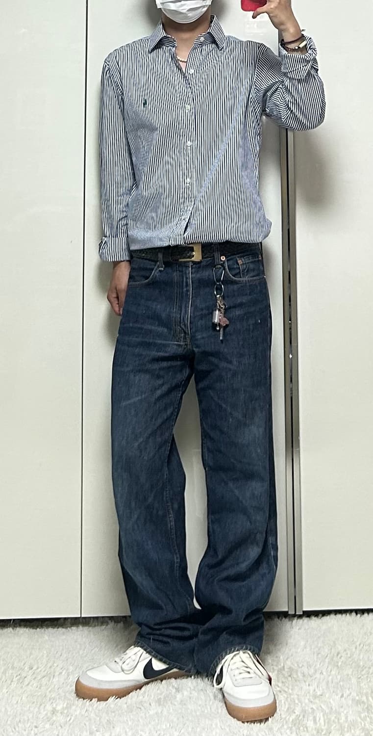 폴로 스트라이프 커스텀핏 셔츠 (S) 상품이미지8