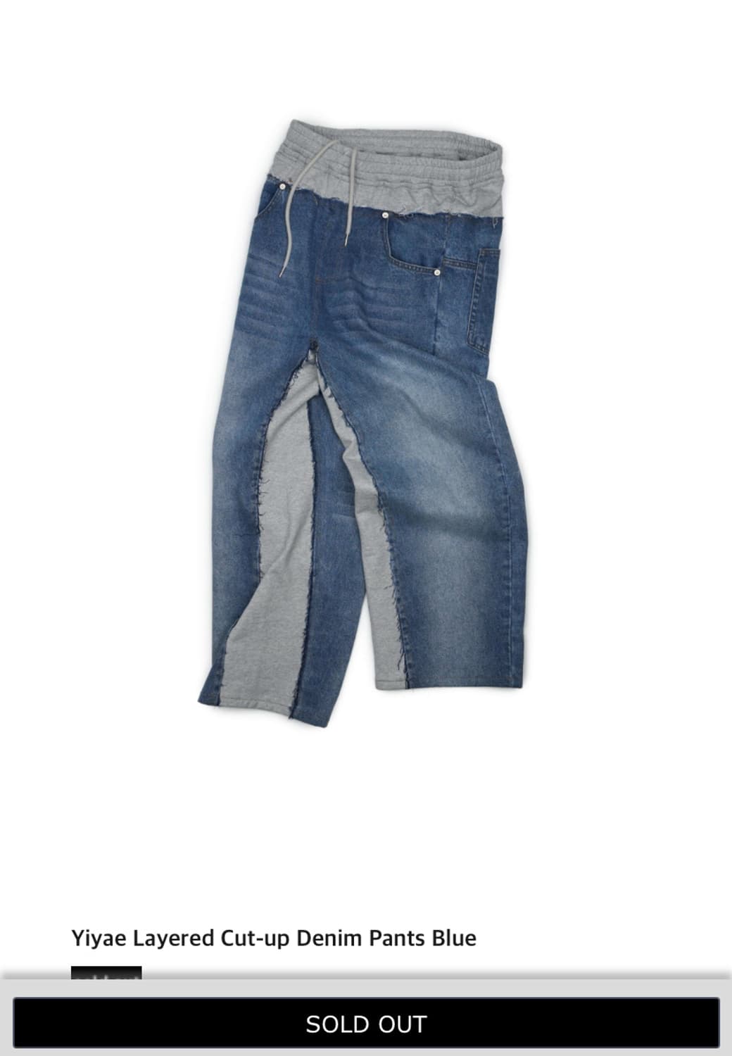 Yiyae Layered Cut-up Denim Pants Blue 상품이미지1