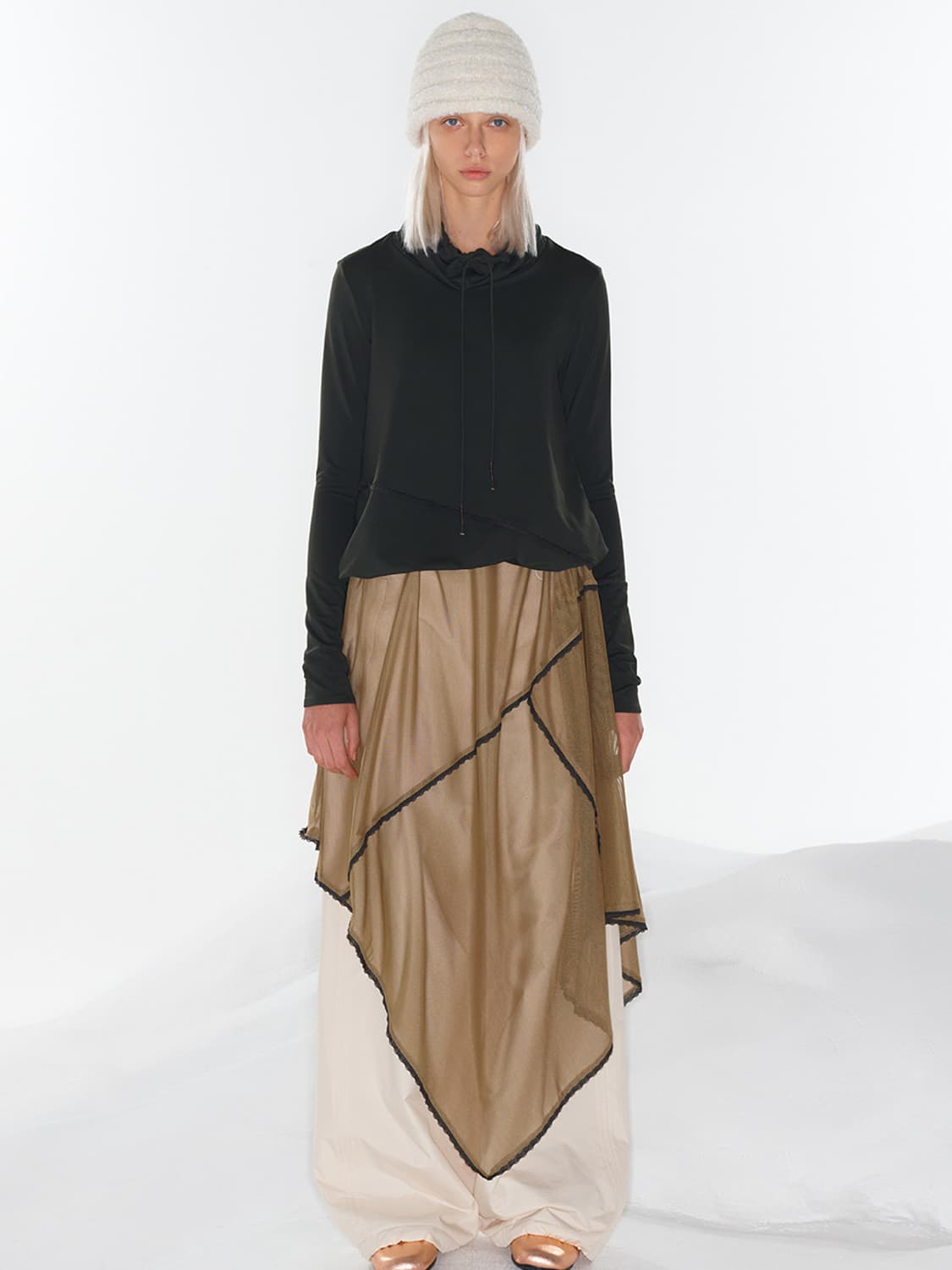 OPEN YY LACE TRIM ADJUSTABLE DRESS (카키) 상품이미지1