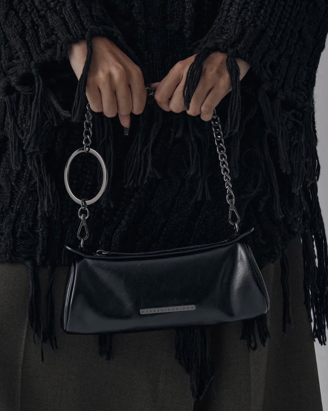 트리밍버드 O ring Chain Barrel Mini Bag [ Bla 상품이미지1