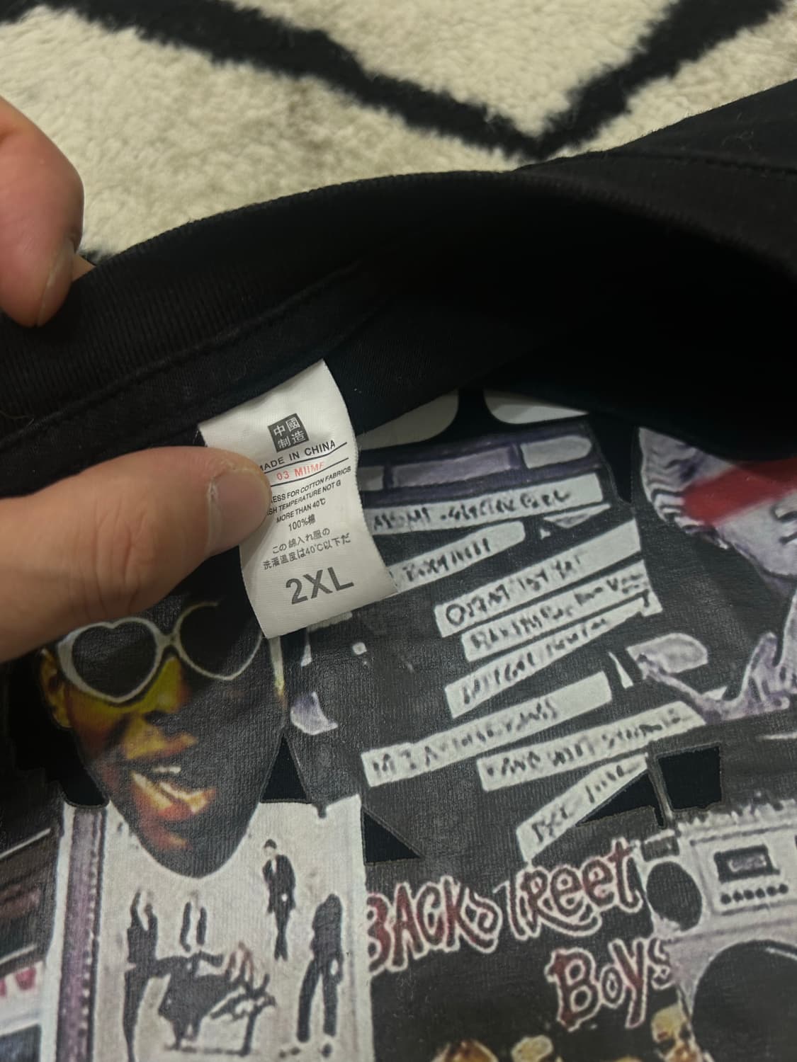 [실측XL]빈티지 90s 프린팅 반팔/블랙 상품이미지4