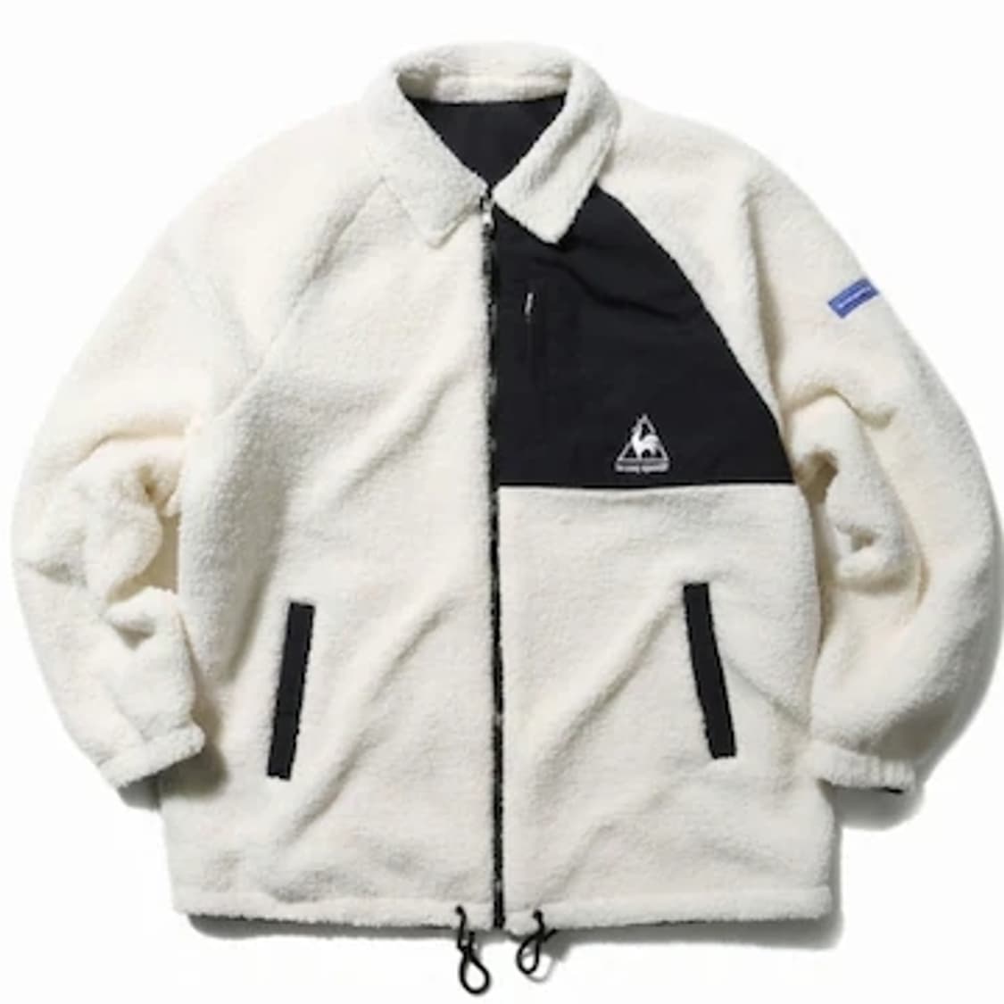 르꼬끄) 빈티지 리버시블 듀스 코치 블랙x아이보리 후리스바람막이 자켓 상품이미지1