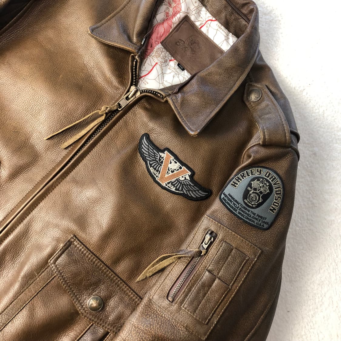 바이크기어 A2 카우하이드 봄버자켓 상품이미지6