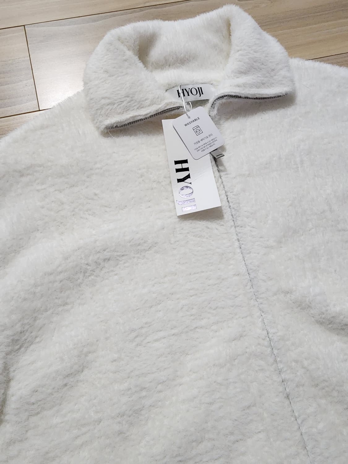 hyoji효지앙고라니트집업자켓크림 상품이미지3