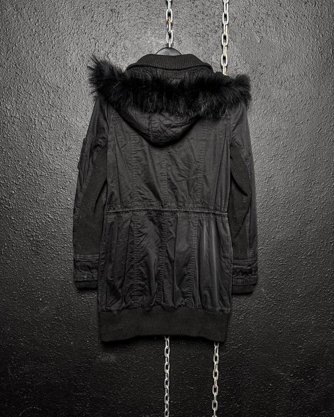 Fur Hooded Black Field Jacket 상품이미지7