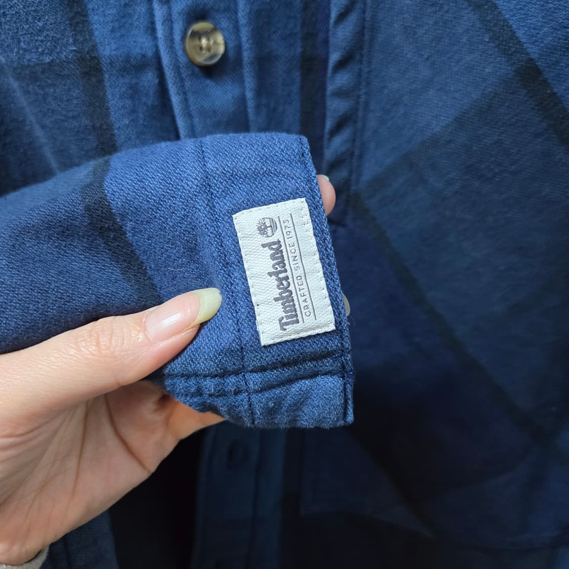 팀버랜드 블루 체크 누빔 도톰 자켓 XL 상품이미지7