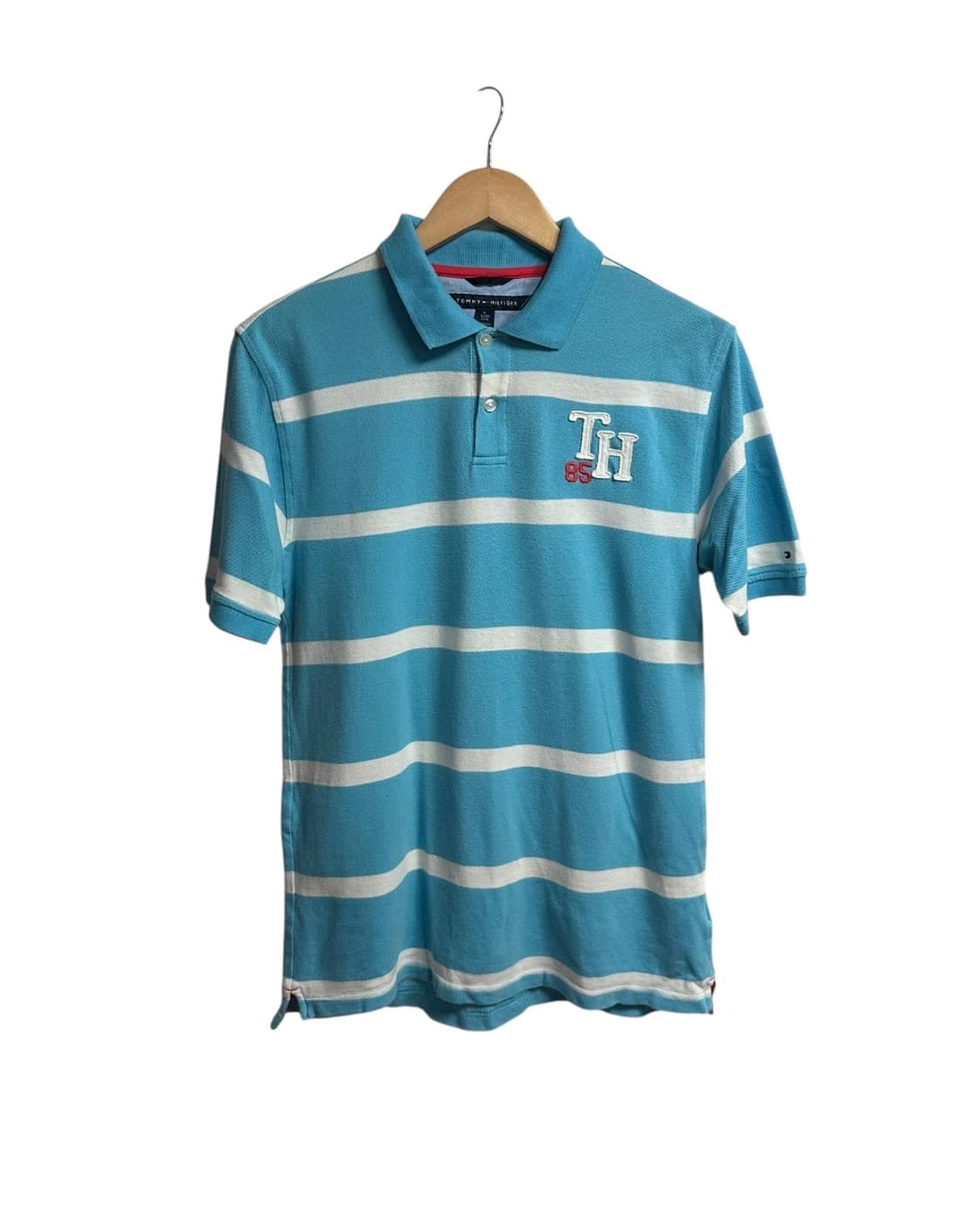 타미힐피거 스트라이프 카라티 아쿠아블루 XL size 상품이미지1