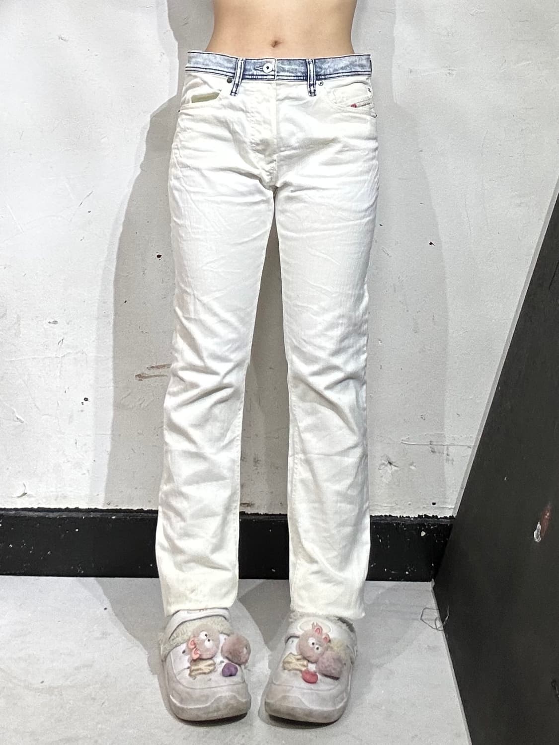 디젤 화이트 데님 투톤 아카이브 청바지 28 상품이미지2