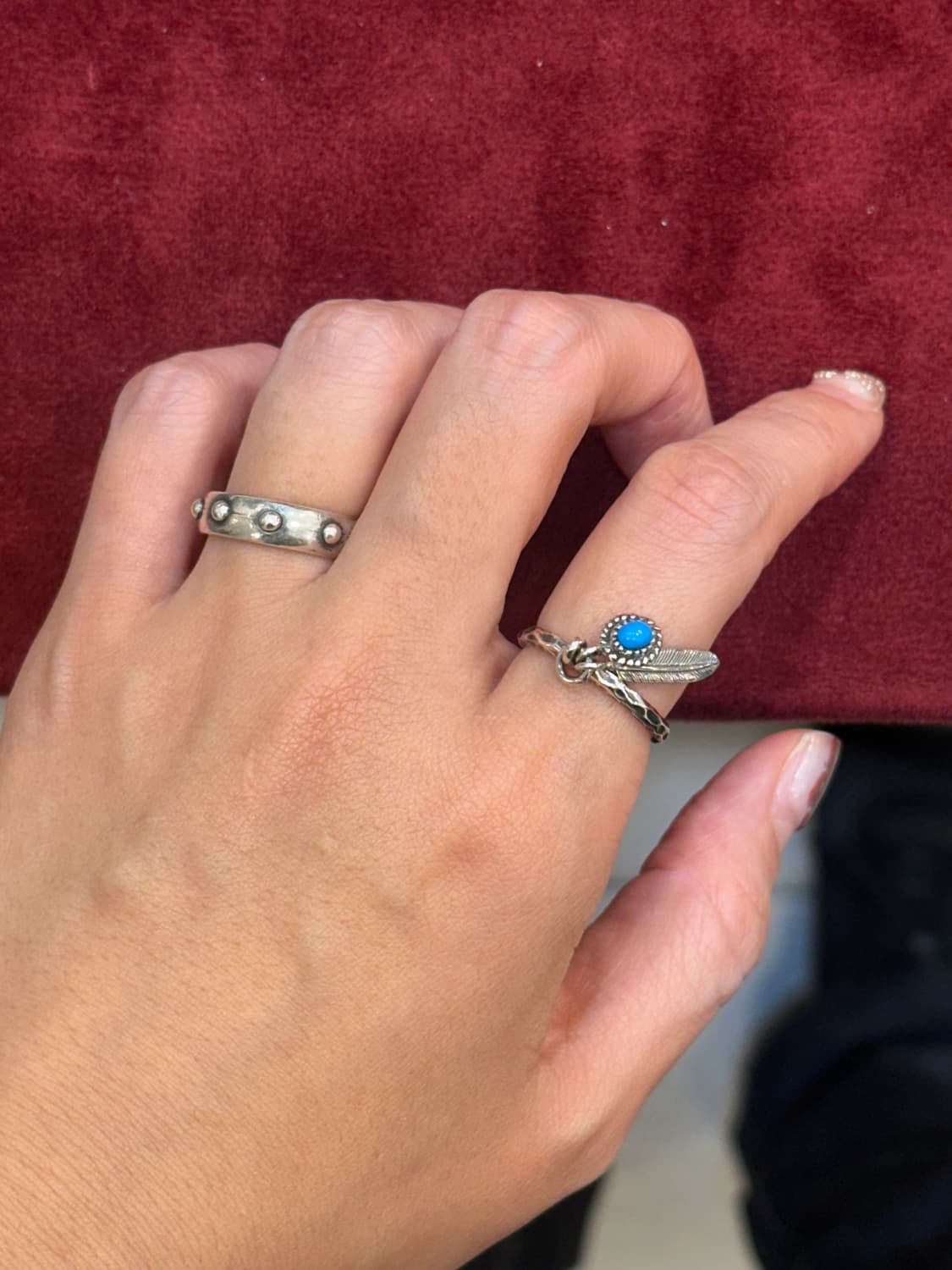 Turquoise feather 925silver ring 상품이미지7
