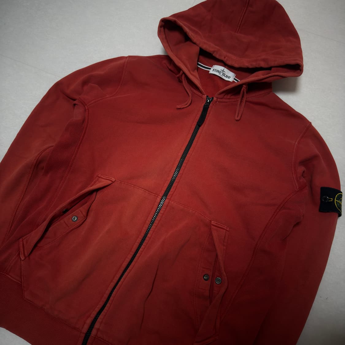 [ L ] 스톤아일랜드 아카이브 하바네로 버건디 후드집업 상품이미지2