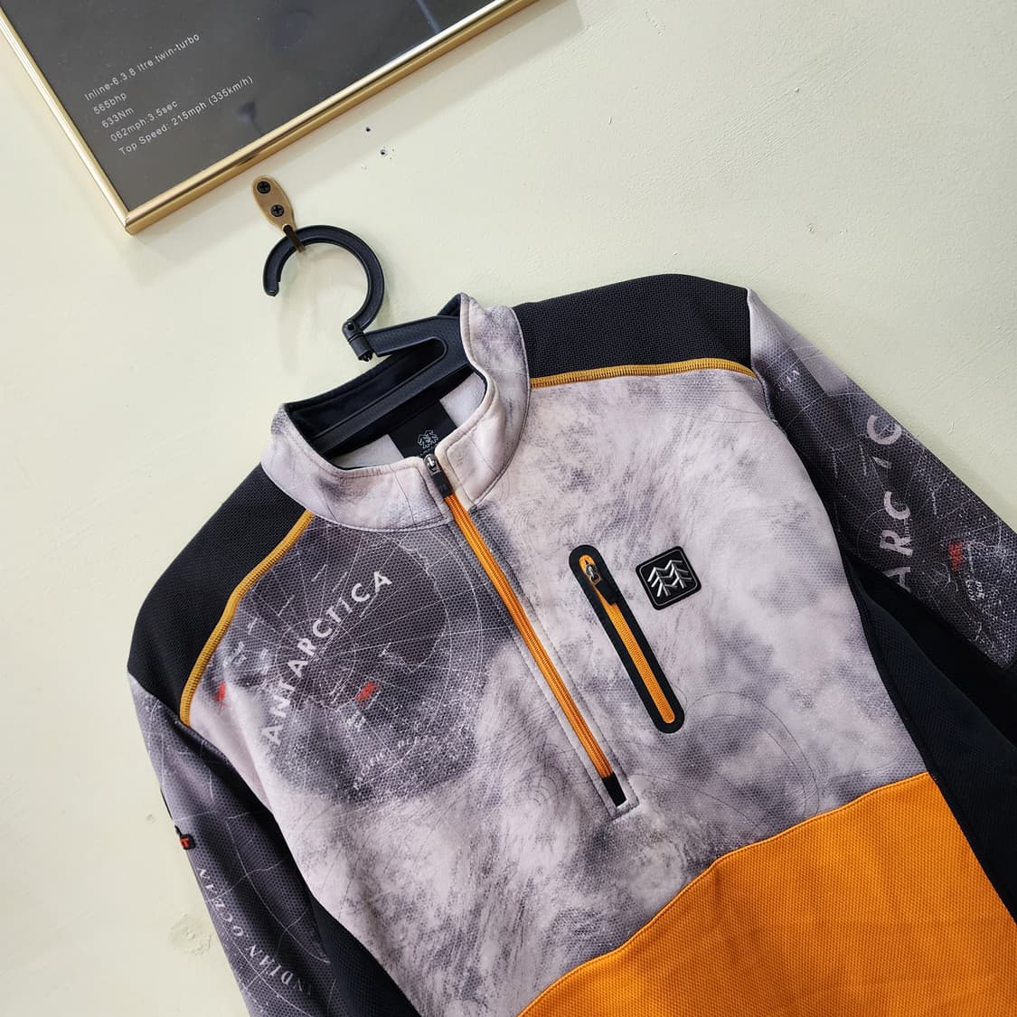 [105] 코오롱스포츠 컬러블럭 플리스 하프집업 (네이비/오렌지) 상품이미지2