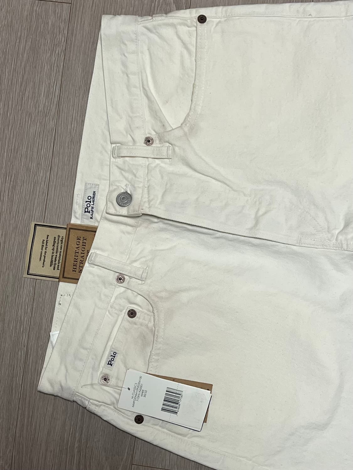 (새상품) 폴로 랄프로렌 헤리티지 스트레이트 데님 팬츠 화이트 상품이미지4