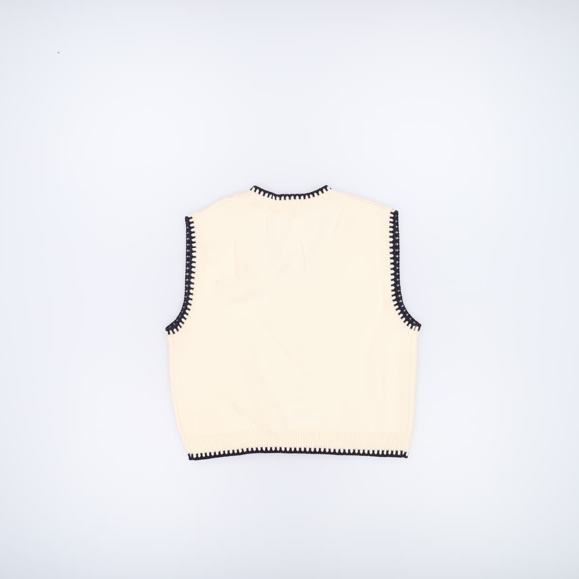 [실측확인] 빈티지 여성 브이넥 스티치 니트 조끼 베스트 0108J 상품이미지2