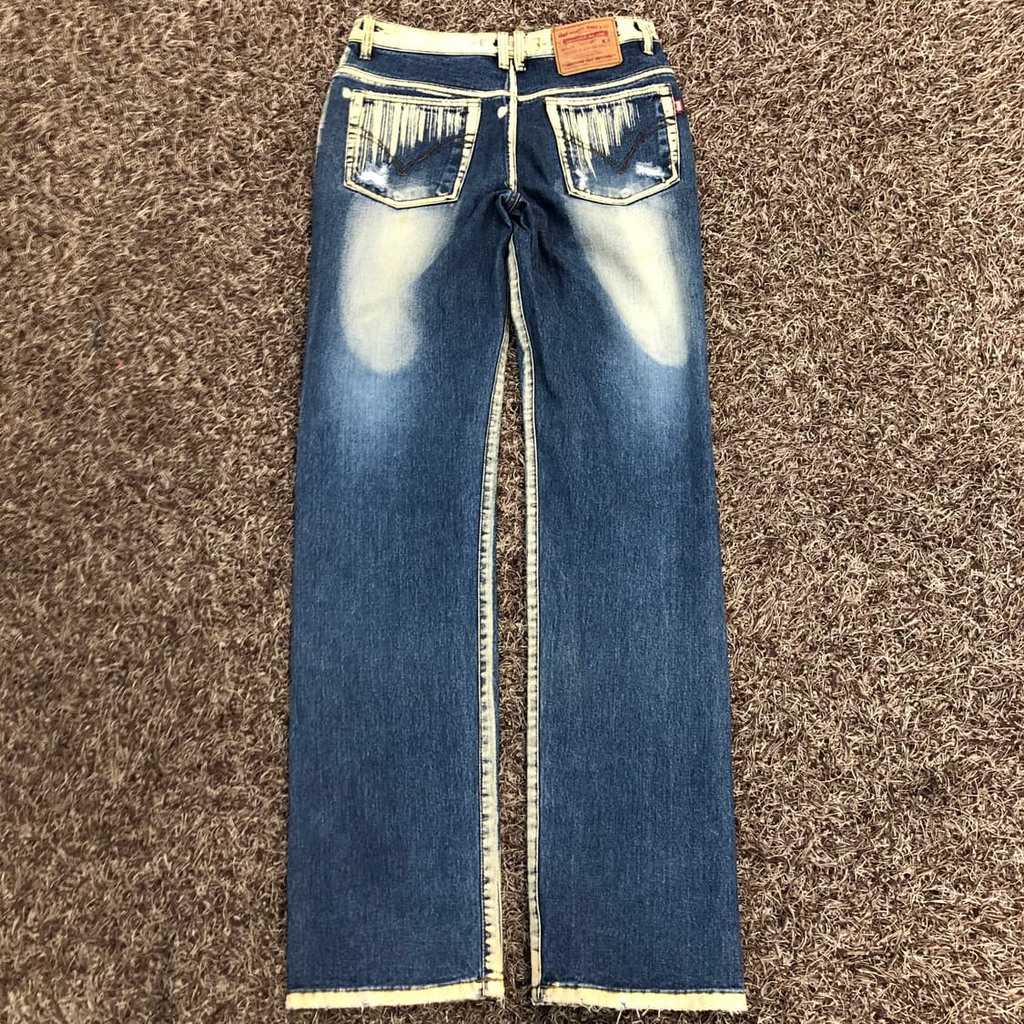 Iloi 빈티지 워싱 디스 데님 팬츠 상품이미지4