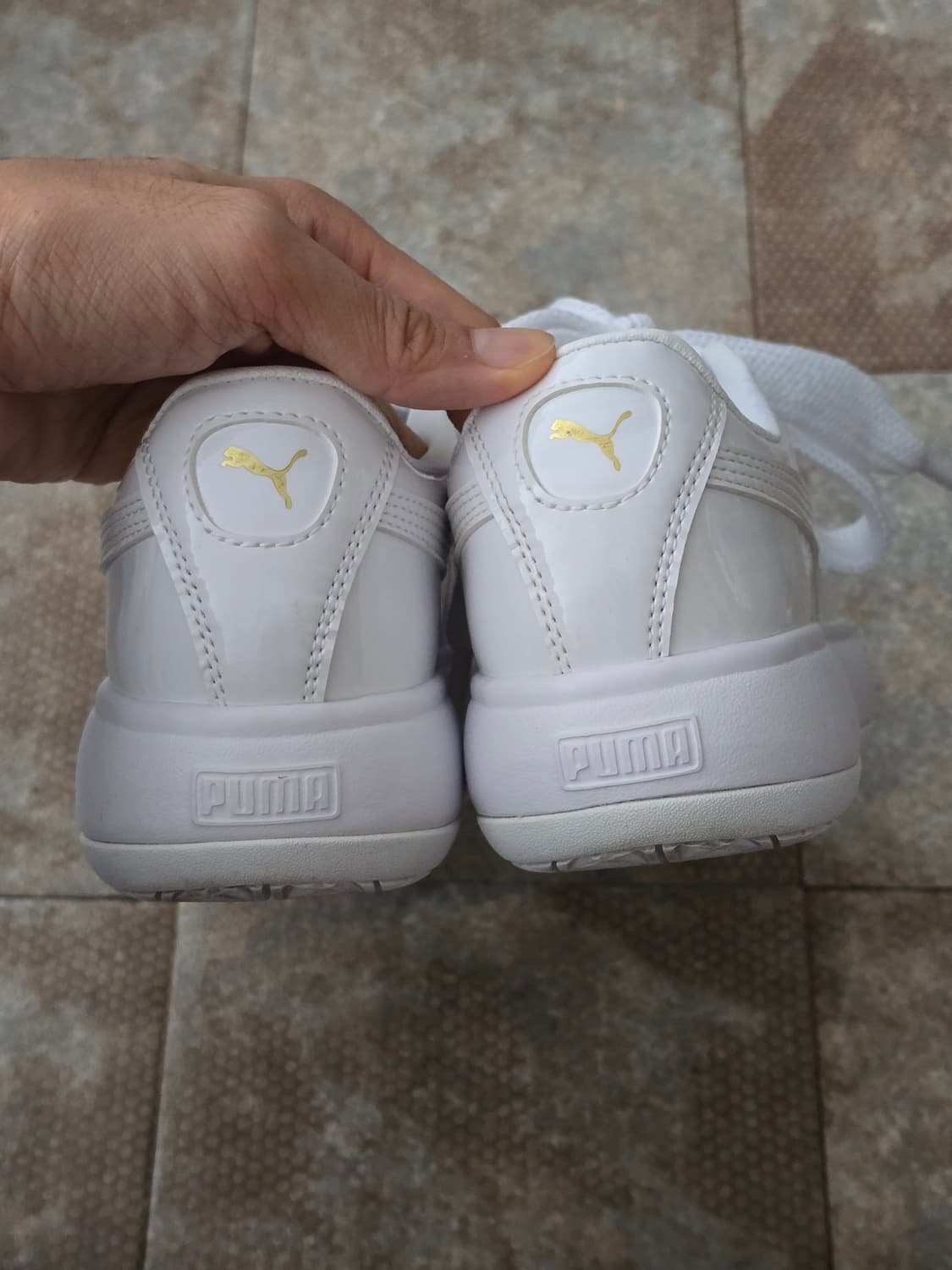 (250)푸마 스웨이드 마유 하트 페이턴트 화이트 상품이미지8