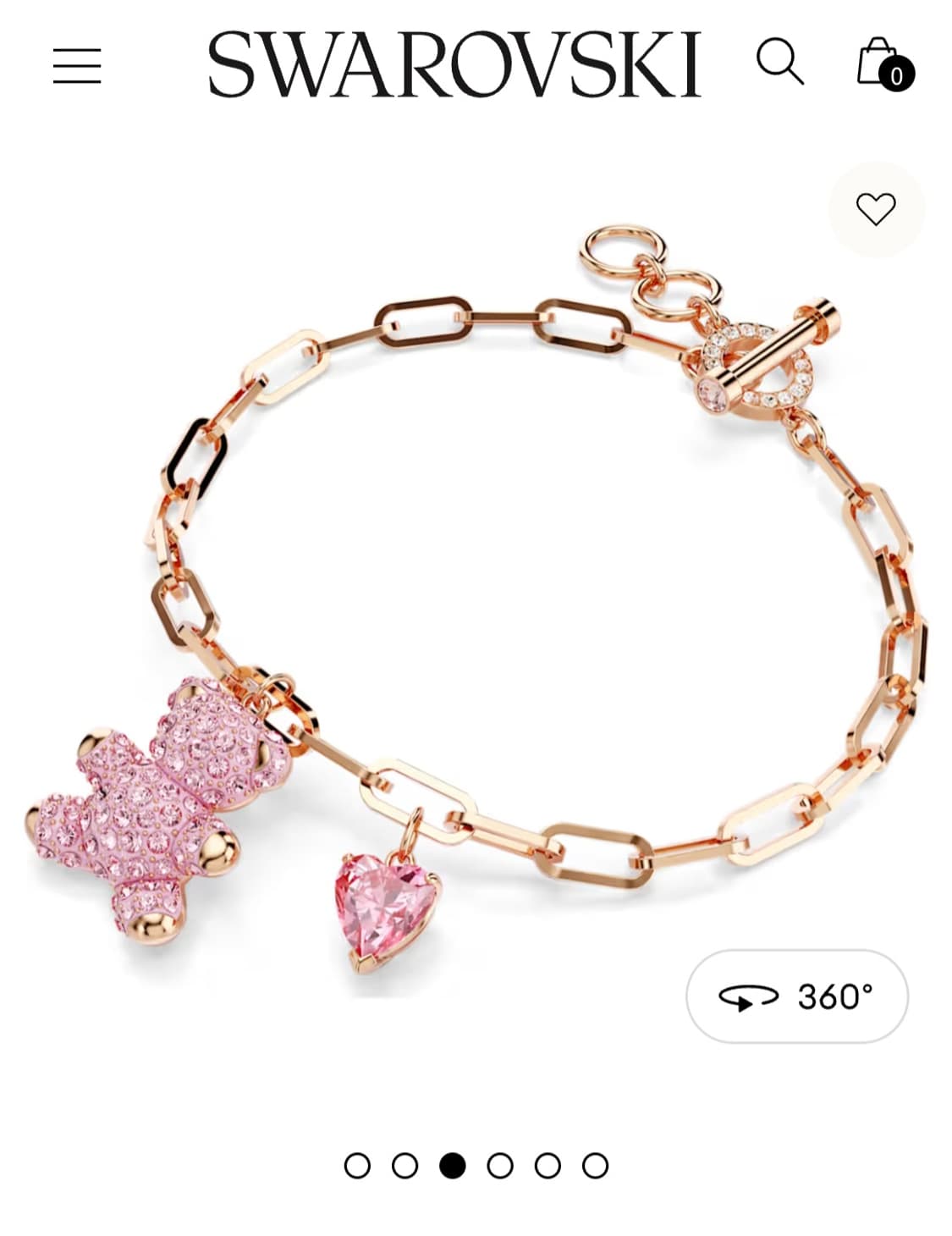 새제품)스와로브스키 테디 베어 팔찌 정품 상품이미지1