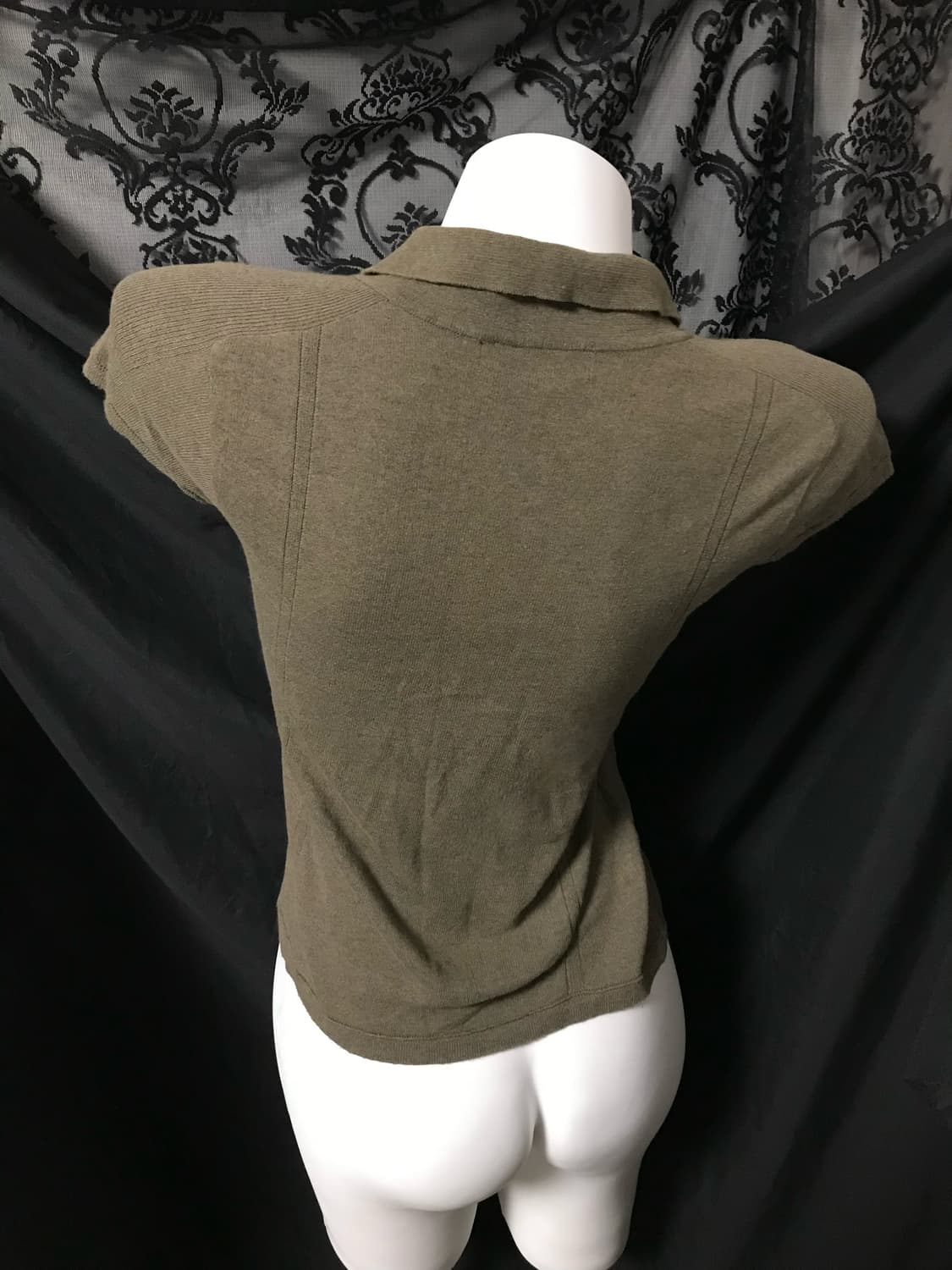 시스템 셔링 헨리넥 단추 카라 반팔 상품이미지2