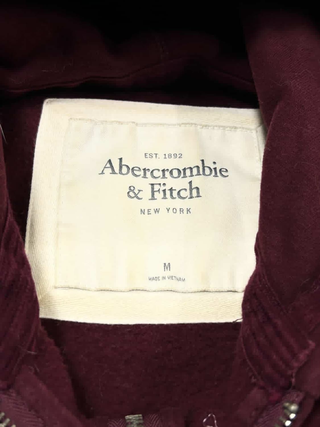 아베크롬비 빅로고 버건디 후드집업 상품이미지6