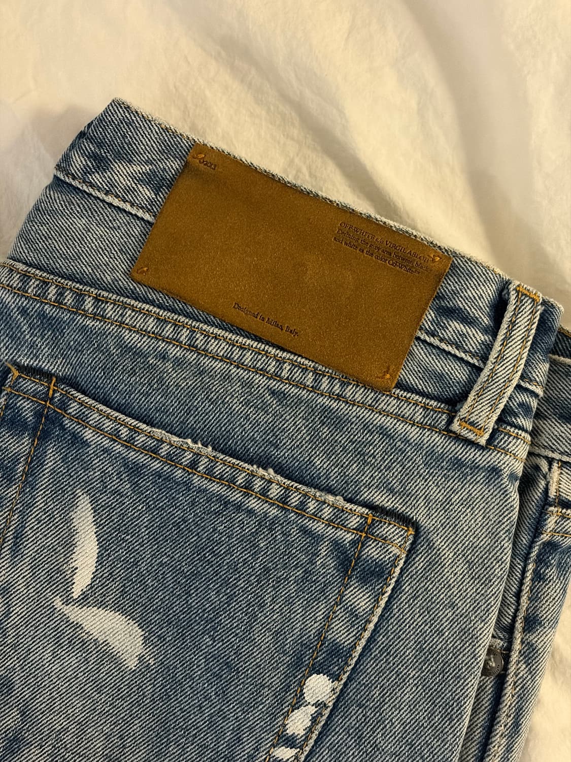 [31] 22SS 오프화이트 아웃라인 데님팬츠 청바지 연청 상품이미지6