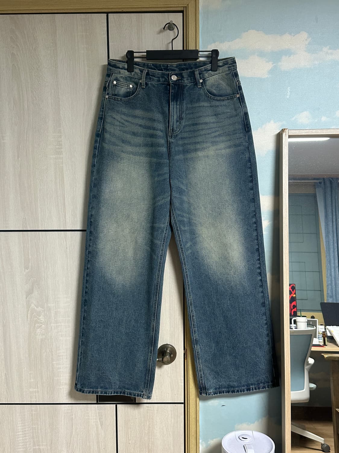 (L) DNSR 시그니처 와이드 데님 블루 상품이미지2