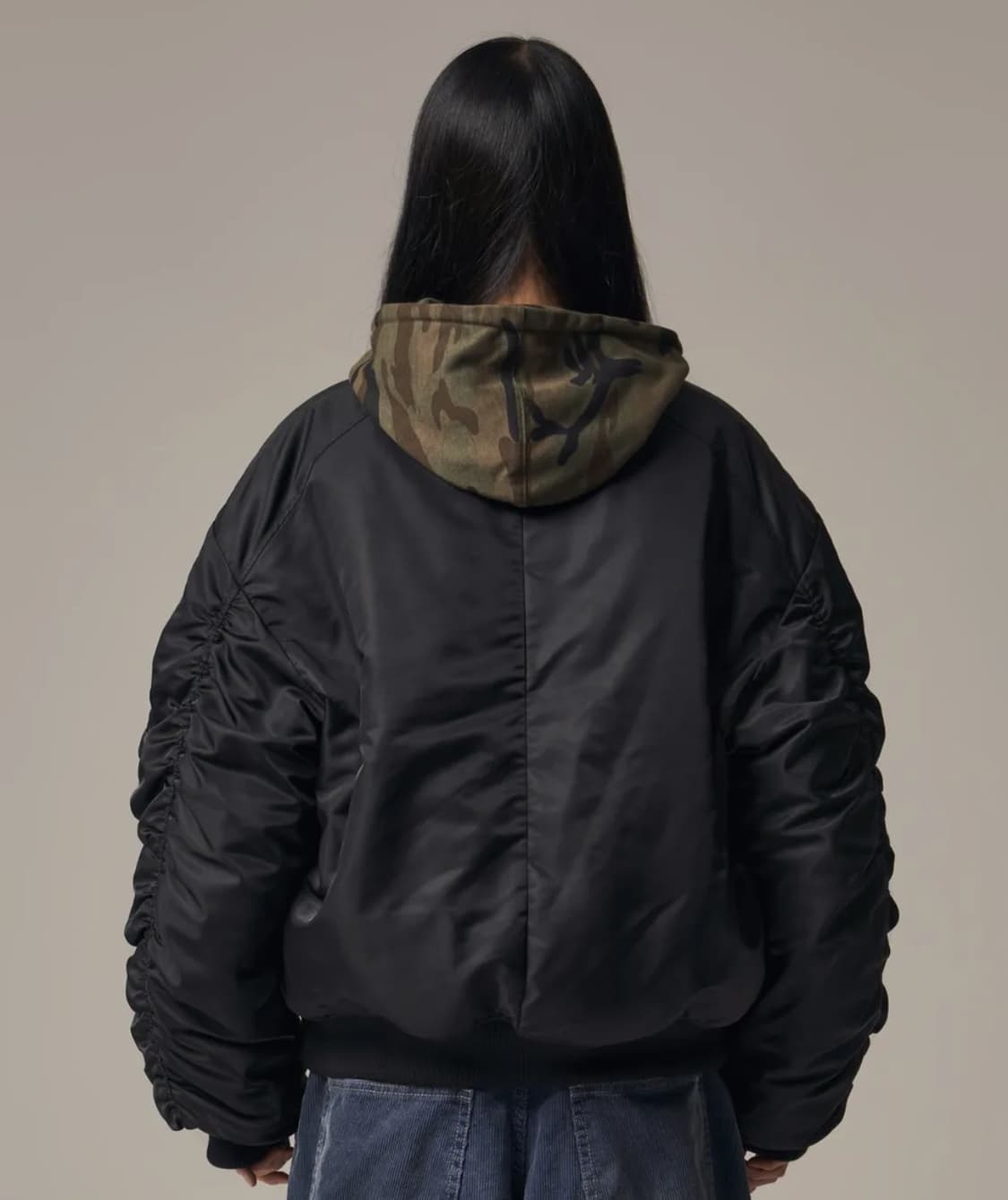 아이돈워너셀 Plane Shirring Ma-1 Black (새상품) 상품이미지5